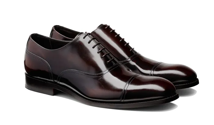 Bates 8211 Dark Brown Hi Shine Mens Barker Shoes Mens Oxfords