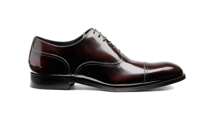 Bates 8211 Dark Brown Hi Shine Mens Barker Shoes Mens Oxfords