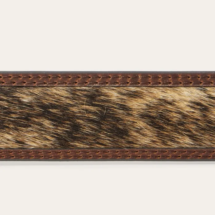 Belts Men Stetson HaironHide Tooled Tab Belt Vintagebrown