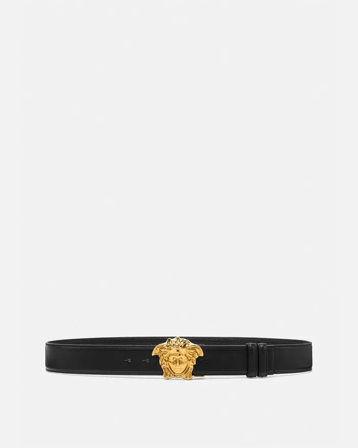 Belts Men Versace La Medusa Reversible Leather Belt 4 Cm Blackgold