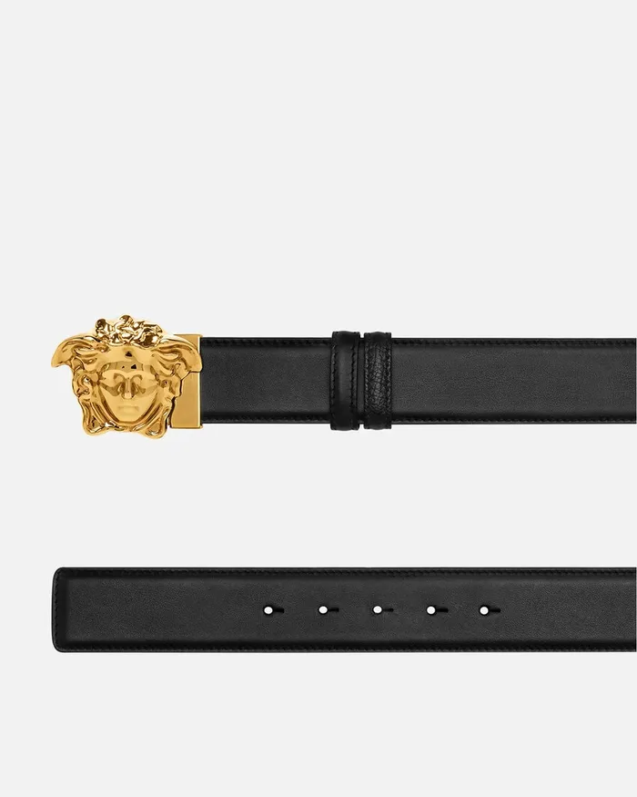 Belts Men Versace La Medusa Reversible Leather Belt 4 Cm Blackgold
