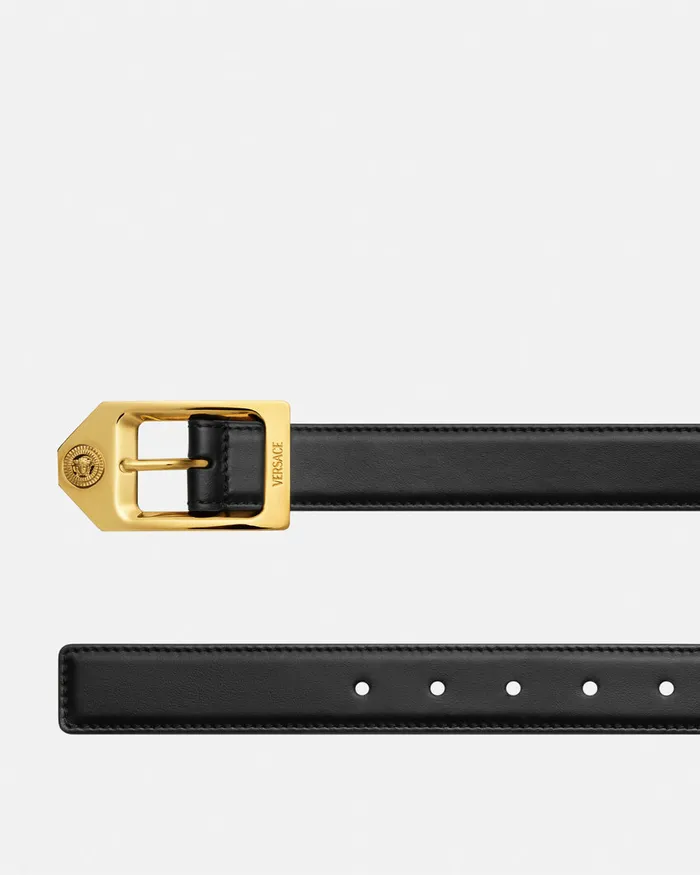 Belts Men Versace Medusa Biggie Leather Belt 12034 Blackgold
