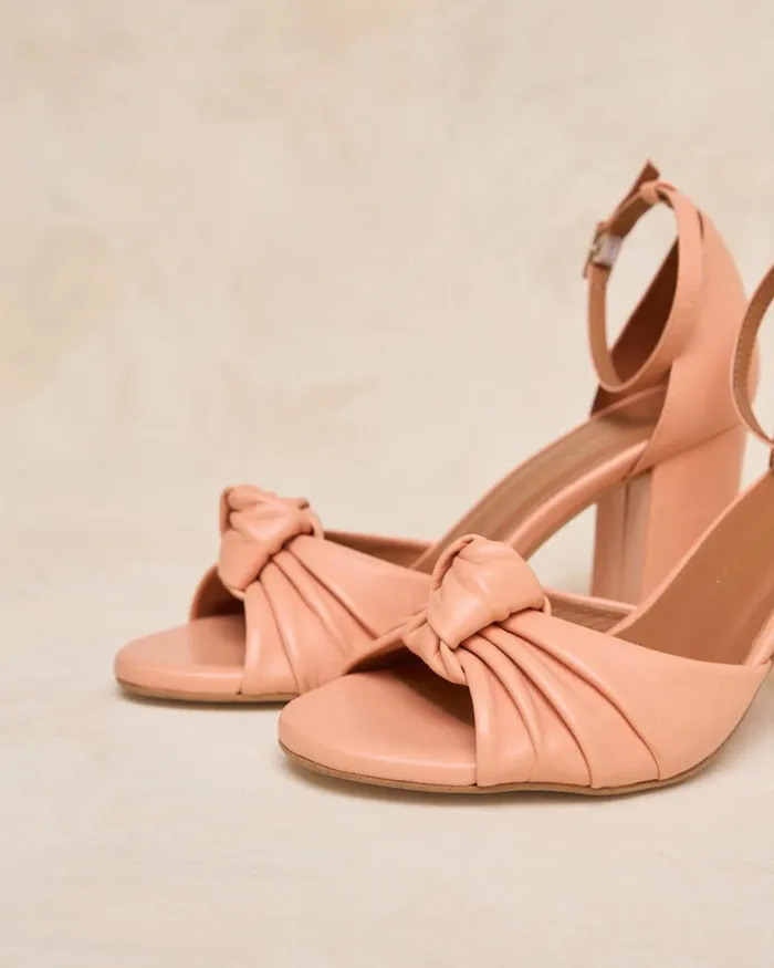 Beni Heel Sandal Peach Women Polin Et Moi Sandals Beni Heel Sandal Peach Women Polin Et Moi Sandals