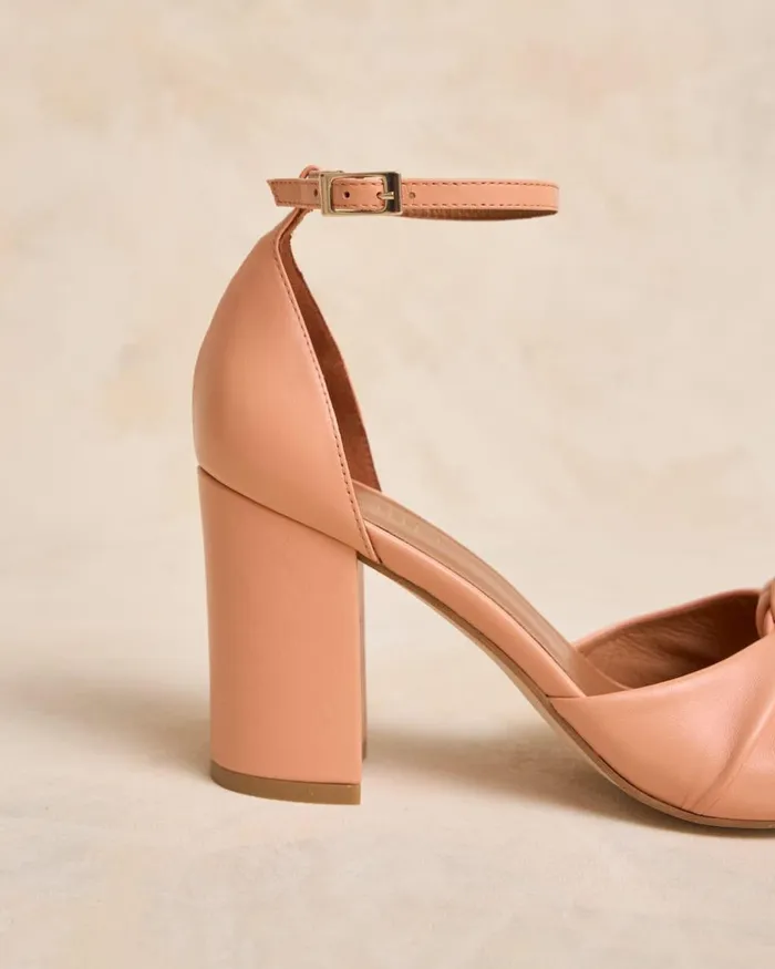 Beni Heel Sandal Peach Women Polin Et Moi Sandals Beni Heel Sandal Peach Women Polin Et Moi Sandals