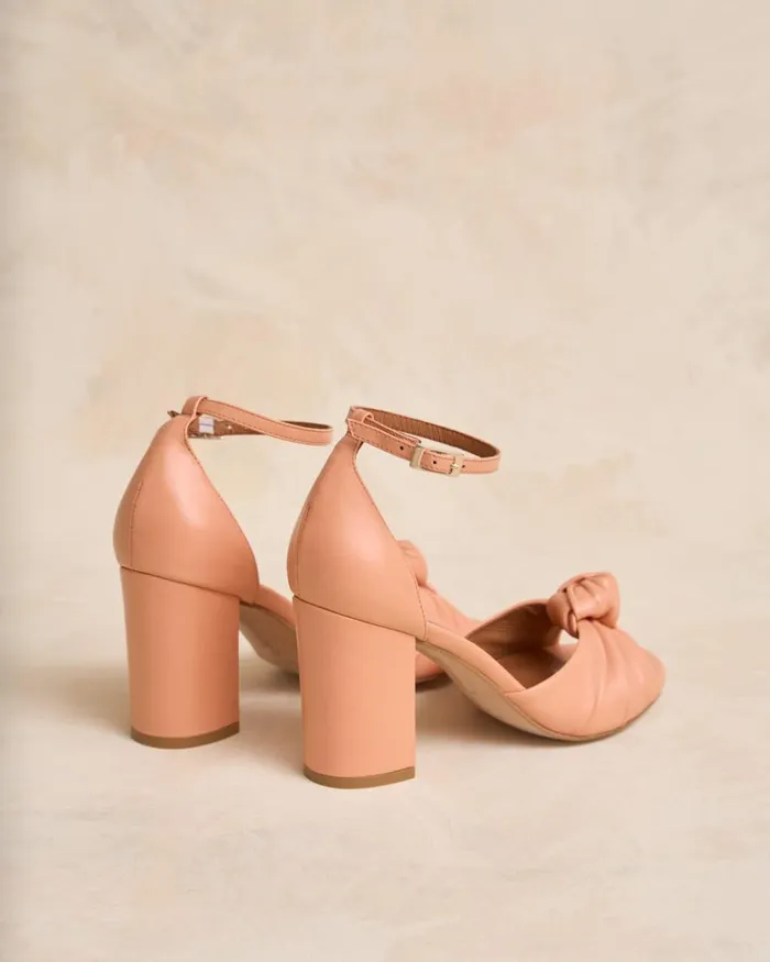 Beni Heel Sandal Peach Women Polin Et Moi Sandals Beni Heel Sandal Peach Women Polin Et Moi Sandals