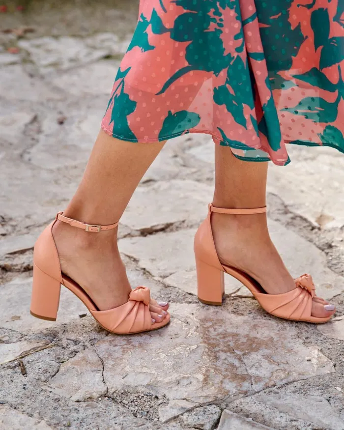 Beni Heel Sandal Peach Women Polin Et Moi Sandals Beni Heel Sandal Peach Women Polin Et Moi Sandals