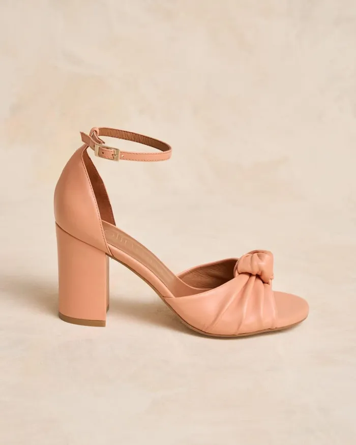 Beni Heel Sandal Peach Women Polin Et Moi Sandals Beni Heel Sandal Peach Women Polin Et Moi Sandals