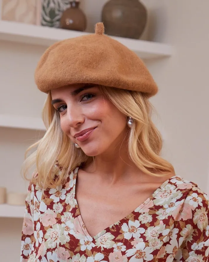 Beret Knitted Lorey Camel Women Polin Et Moi Hats And Scarves