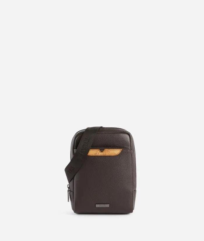 Beta Leather Small Crossbody Bag Dark Brown Man Alviero Martini Crossbody and Messenger Bags