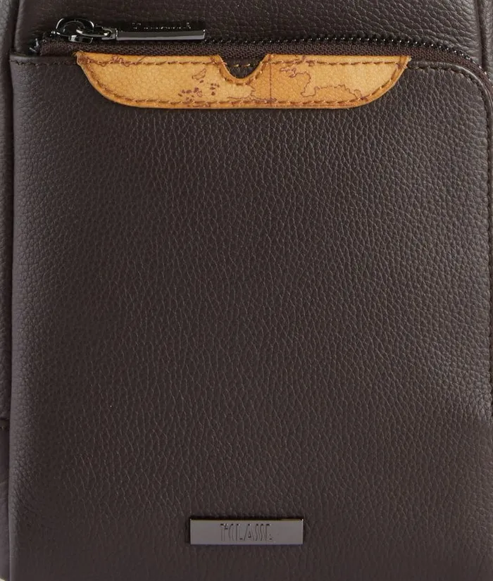 Beta Leather Small Crossbody Bag Dark Brown Man Alviero Martini Crossbody and Messenger Bags