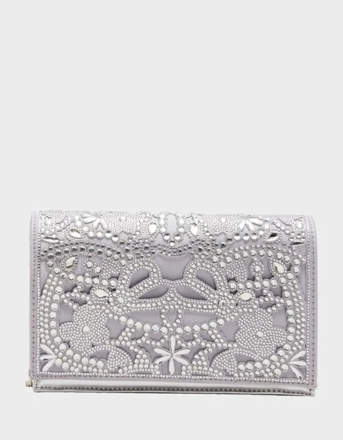 Betsey Johnson Women CUT OUT SPARKLER BAG SILVER Silver