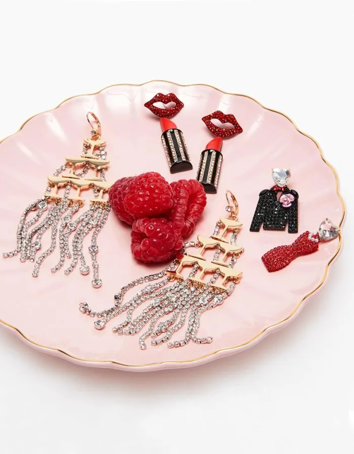 Betsey Johnson Women GOING ALL OUT TUX N DRESS EARRINGS RED Betsey Johnson Women GOING ALL OUT TUX N DRESS EARRINGS RED