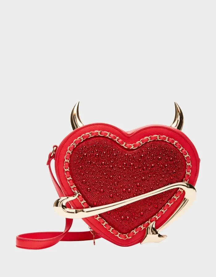 Betsey Johnson Women KITSCH DEVIL IN THE DETAILS CROSSBODY RED