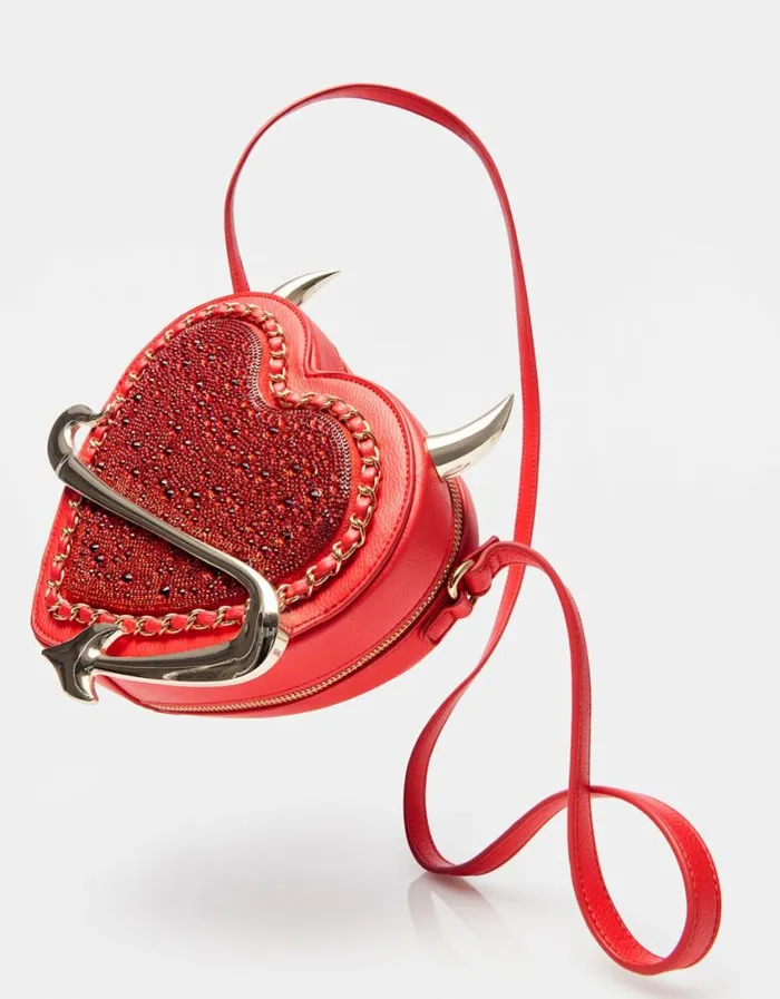 Betsey Johnson Women KITSCH DEVIL IN THE DETAILS CROSSBODY RED