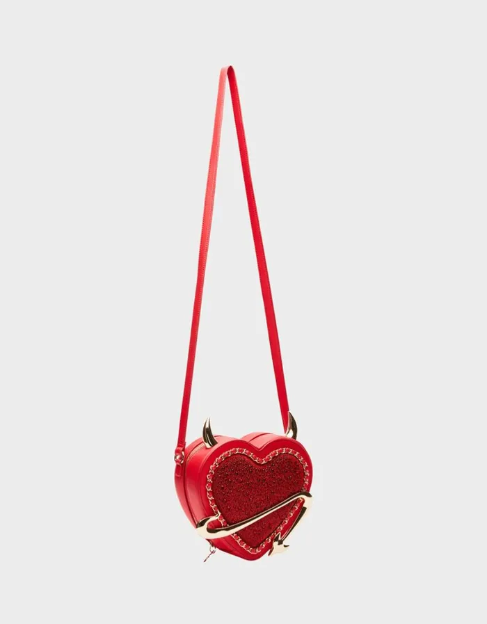 Betsey Johnson Women KITSCH DEVIL IN THE DETAILS CROSSBODY RED