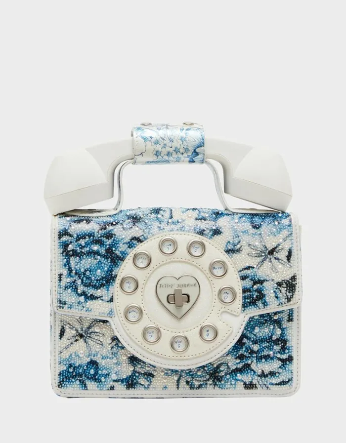 Betsey Johnson Women KITSCH PEARL TOILE PHONE BAG BLUEMULTI Bluemulti