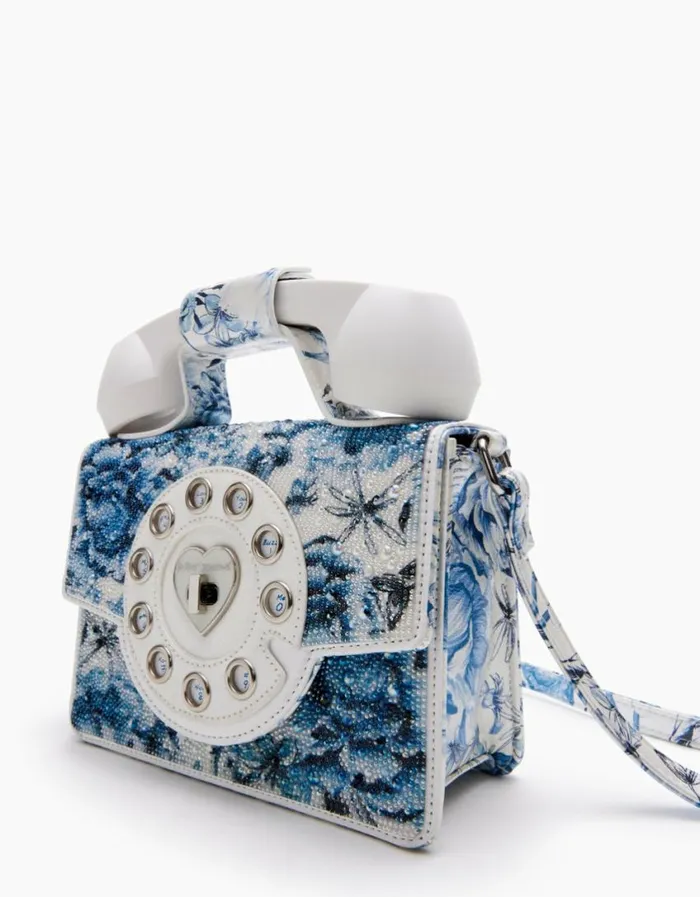 Betsey Johnson Women KITSCH PEARL TOILE PHONE BAG BLUEMULTI Bluemulti Betsey Johnson Women KITSCH PEARL TOILE PHONE BAG BLUEMULTI Bluemulti