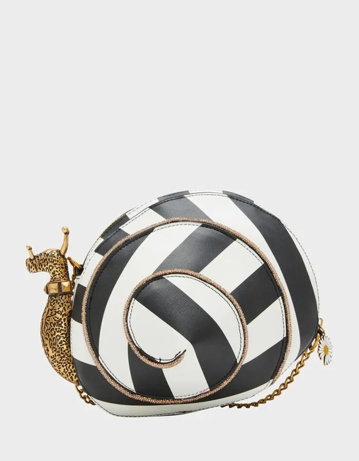 Betsey Johnson Women KITSCH SNAILED IT CROSSBODY BLACK WHITE Black White Betsey Johnson Women KITSCH SNAILED IT CROSSBODY BLACK WHITE Black White