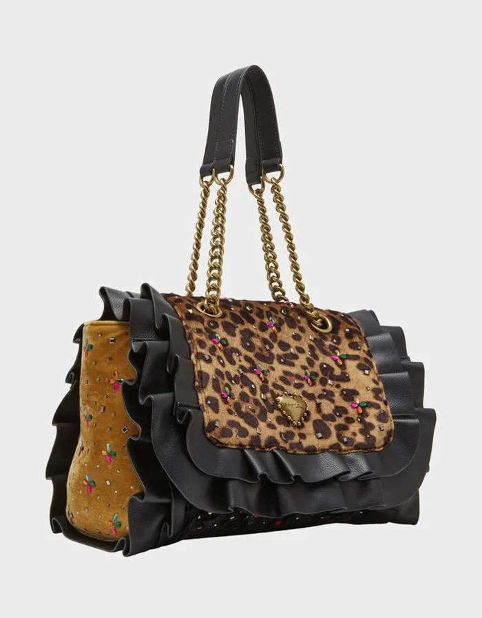 Betsey Johnson Women RUFFLE FLAP BAG MULTI Betsey Johnson Women RUFFLE FLAP BAG MULTI