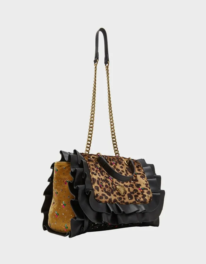Betsey Johnson Women RUFFLE FLAP BAG MULTI Betsey Johnson Women RUFFLE FLAP BAG MULTI