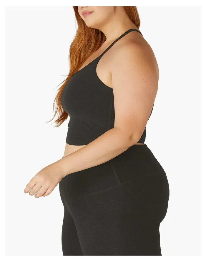 Beyond Yoga Plus Spacedye Slim Racerback Cropped Tank 1X 4X Darkest Night Women Madewell Activewear