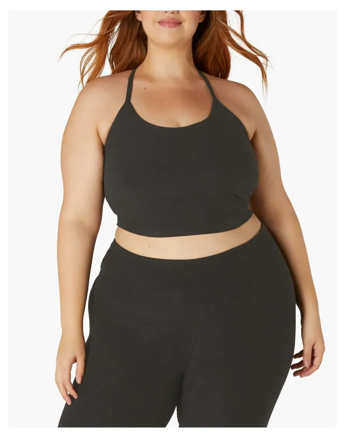Beyond Yoga Plus Spacedye Slim Racerback Cropped Tank 1X 4X Darkest Night Women Madewell Activewear