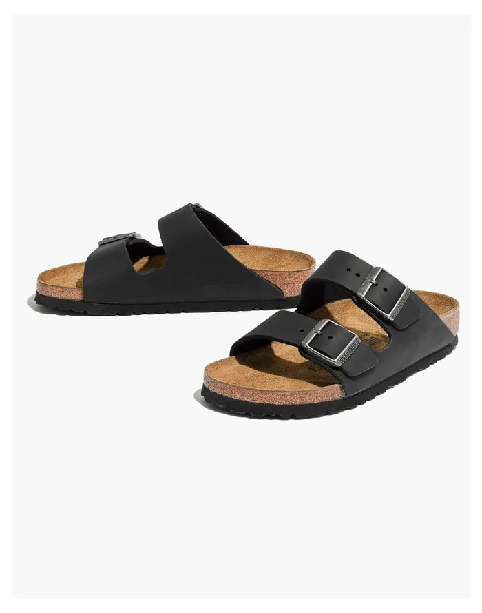 Birkenstock Arizona Sandals In Birko Flor True Black Women Madewell Sandals