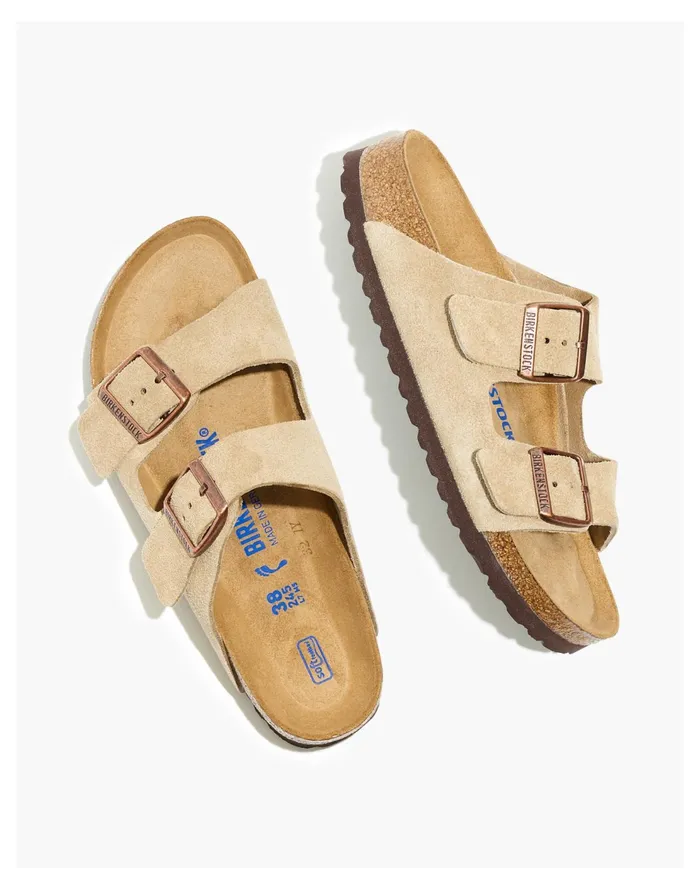 Birkenstock Arizona Soft Footbed Sandals In Nubuck Taupe Women Madewell Sandals