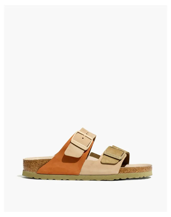 Birkenstock Nubuck Leather Arizona Sandals In Colorblock Nubuck Sandcastle Women Madewell Sandals