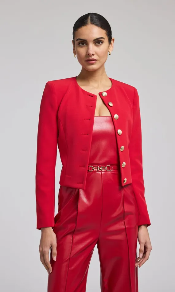 Blazers and Jackets Women Generation Love Clothing Olempia Crepe Blazer Red