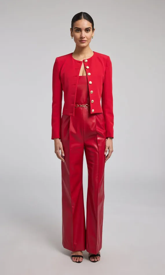 Blazers and Jackets Women Generation Love Clothing Olempia Crepe Blazer Red