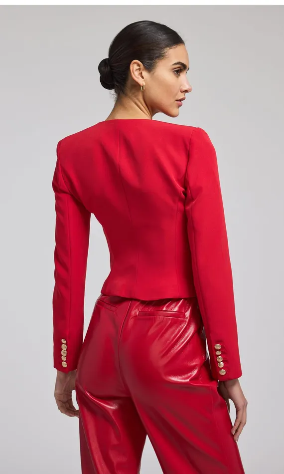 Blazers and Jackets Women Generation Love Clothing Olempia Crepe Blazer Red