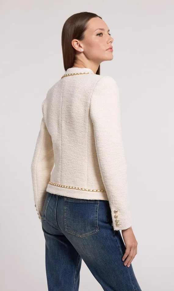 Blazers and Jackets Women Generation Love Clothing Velma Tweed Jacket Cream