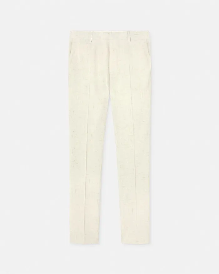 Blazers and Suits Men Versace SilkBlend Malfil Formal Pants White
