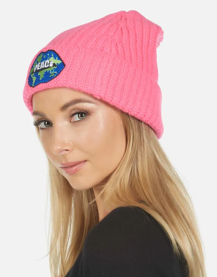 Blix World Peace Lips Neon Pink Women039s Lauren Moshi Sweaters and Knits