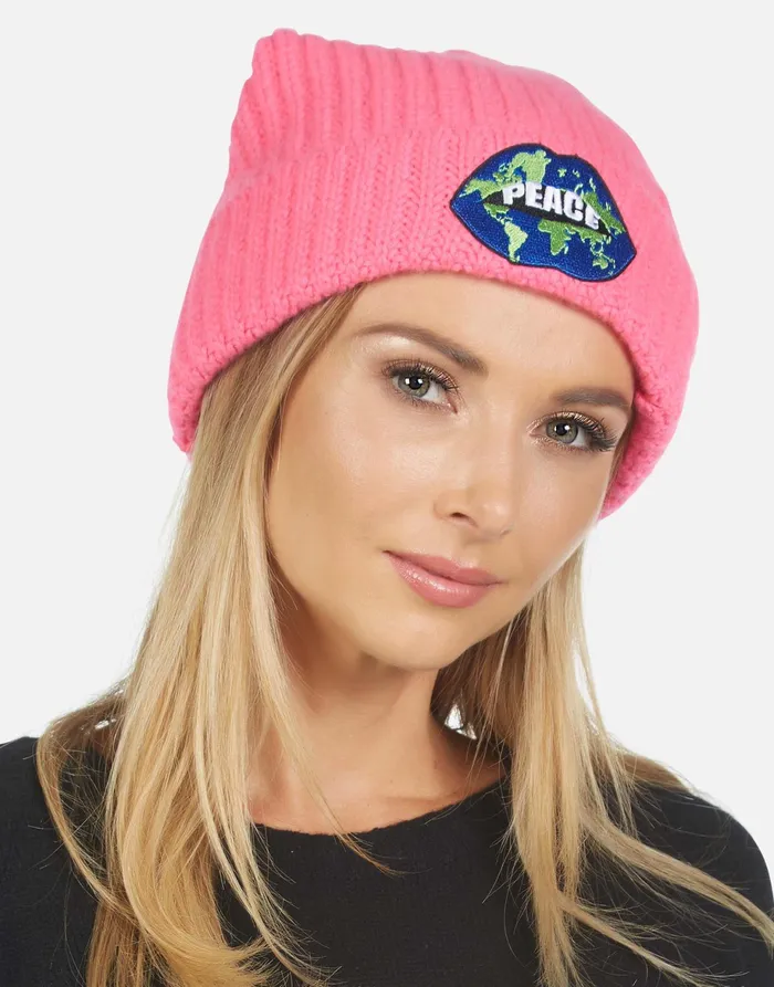 Blix World Peace Lips Neon Pink Women039s Lauren Moshi Sweaters and Knits