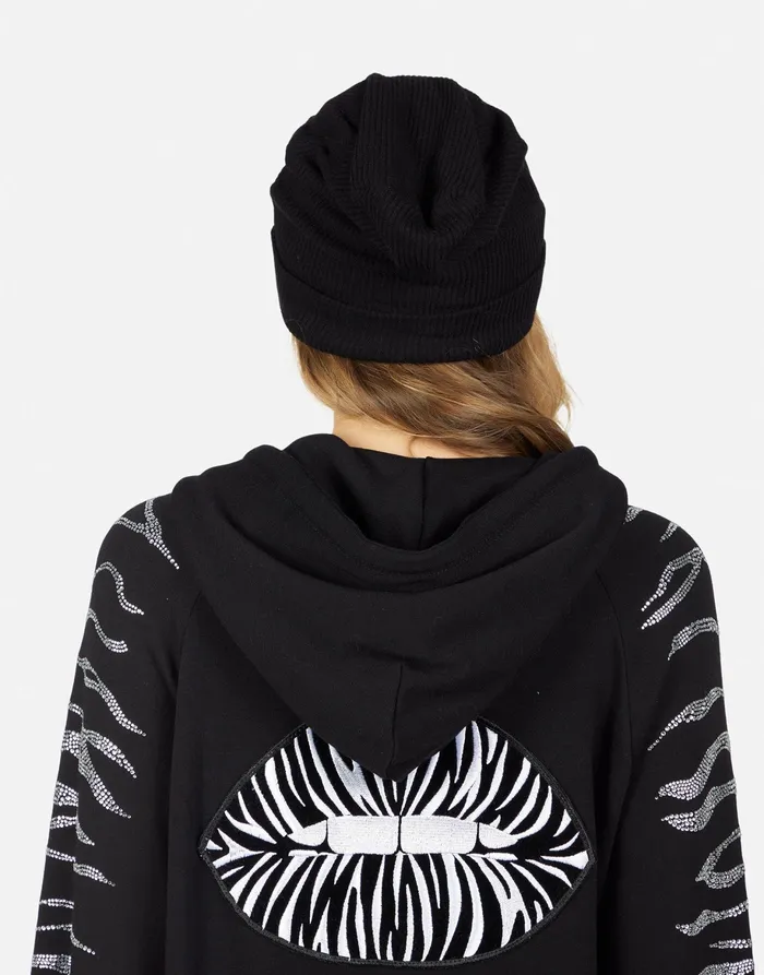 Blix Zebra Lip Patch Black Women039s Lauren Moshi Hats