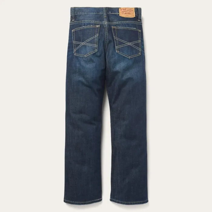 Boot Cut Men Stetson 1312 Fit Destructed Jeans Blue