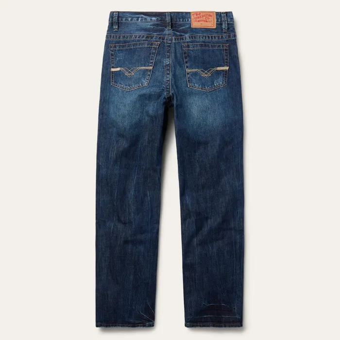Boot Cut Men Stetson 1520 Standard Straight Leg Jean Blue