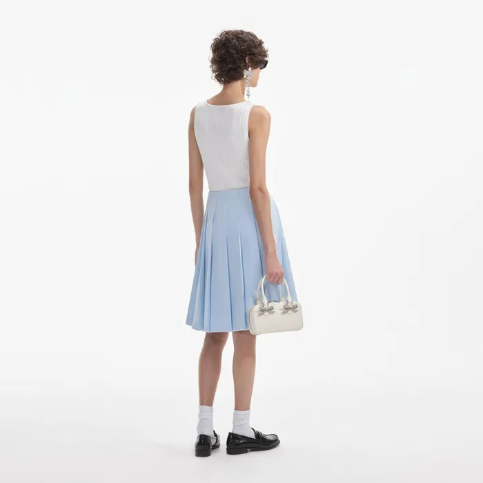 Bottoms Women Self Portrait Blue Satin Midi Skirt