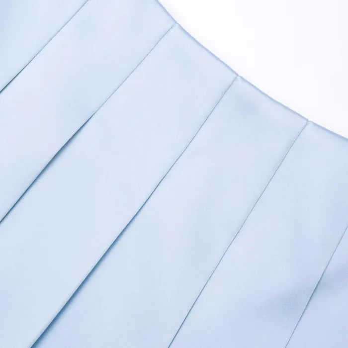 Bottoms Women Self Portrait Blue Satin Midi Skirt