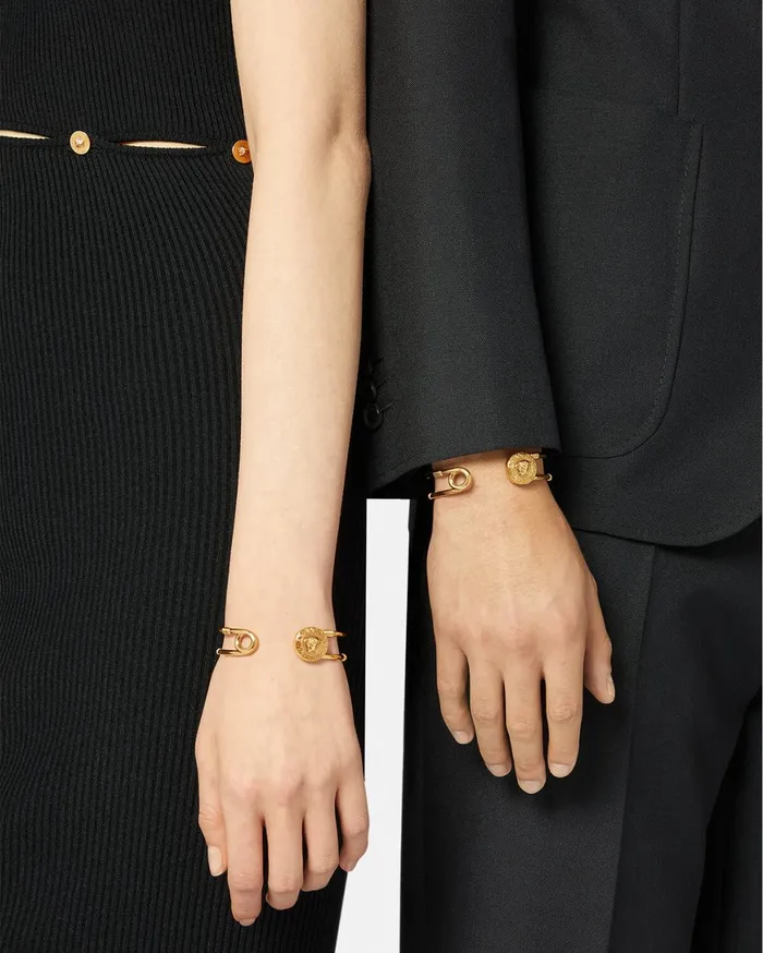 Bracelets WomenMen Versace Safety Pin Bracelet Light Gold