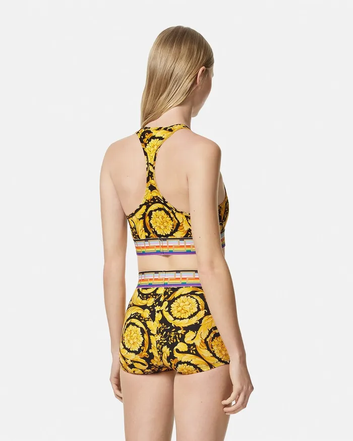 Bras and Briefs Women Versace Pride Barocco Scoop Bralette Blackprint