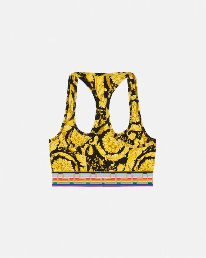Bras and Briefs Women Versace Pride Barocco Scoop Bralette Blackprint
