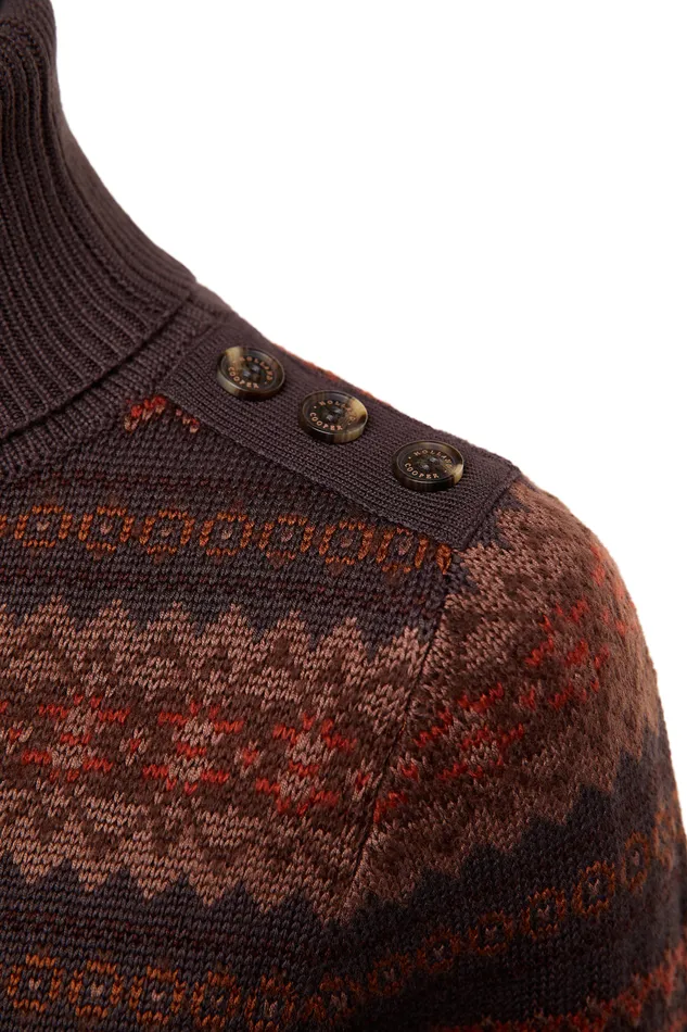 Bredon Roll Neck Knit Chocolate Women Holland Cooper Knitwear Bredon Roll Neck Knit Chocolate Women Holland Cooper Knitwear