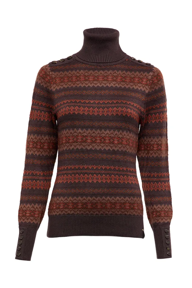 Bredon Roll Neck Knit Chocolate Women Holland Cooper Knitwear Bredon Roll Neck Knit Chocolate Women Holland Cooper Knitwear