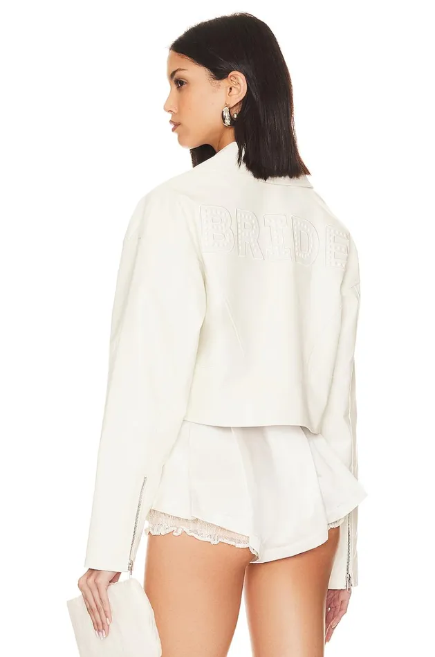 Bride Moto Jacket Bright White Women Lovers Friends Jackets and Coats