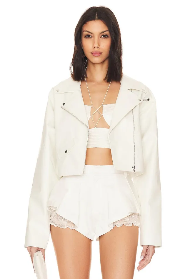 Bride Moto Jacket Bright White Women Lovers Friends Jackets and Coats