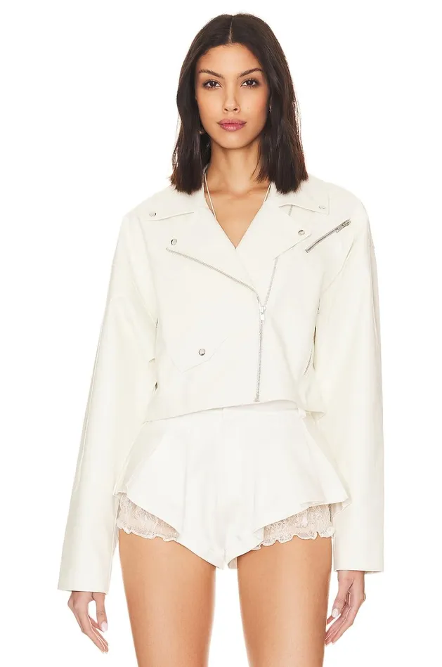 Bride Moto Jacket Bright White Women Lovers Friends Jackets and Coats