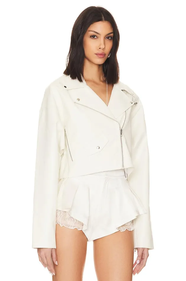 Bride Moto Jacket Bright White Women Lovers Friends Jackets and Coats